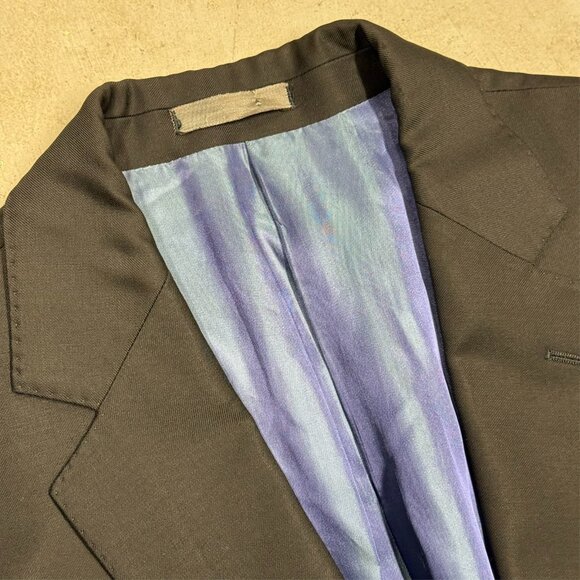 Strada Italy Blazer Comero Super 120's Wool Sport Coat Blue 42S - Picture 5 of 10